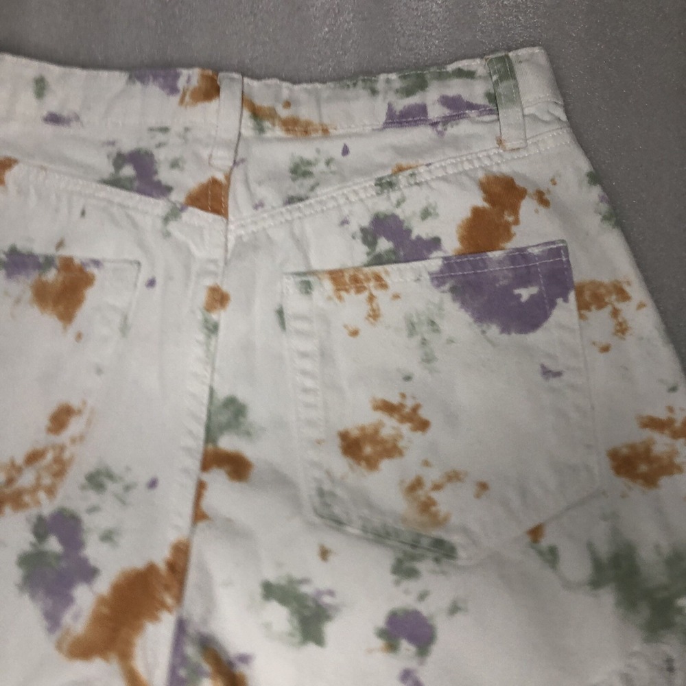 Wild Fable Highest Rise Denim Shorts with Fringe Size 2 White Tie Dye Button Fly - Picture 13 of 16